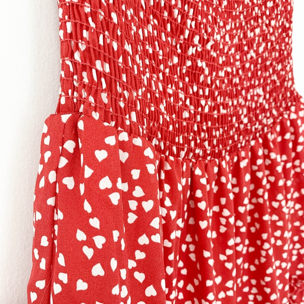 ✨HP✨ Smocked Mini Summer Dress Red Heart - Picture 4 of 6